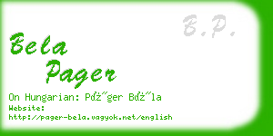 bela pager business card